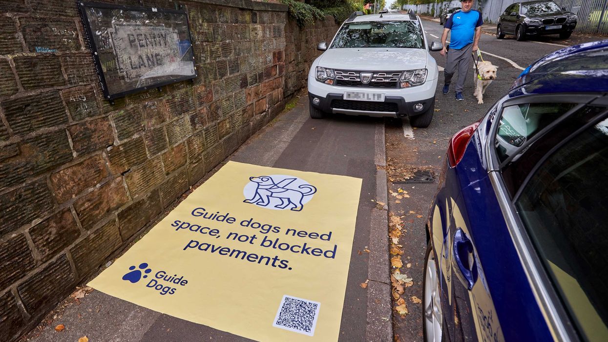 The new Guide Dogs pavement parking campaign poster