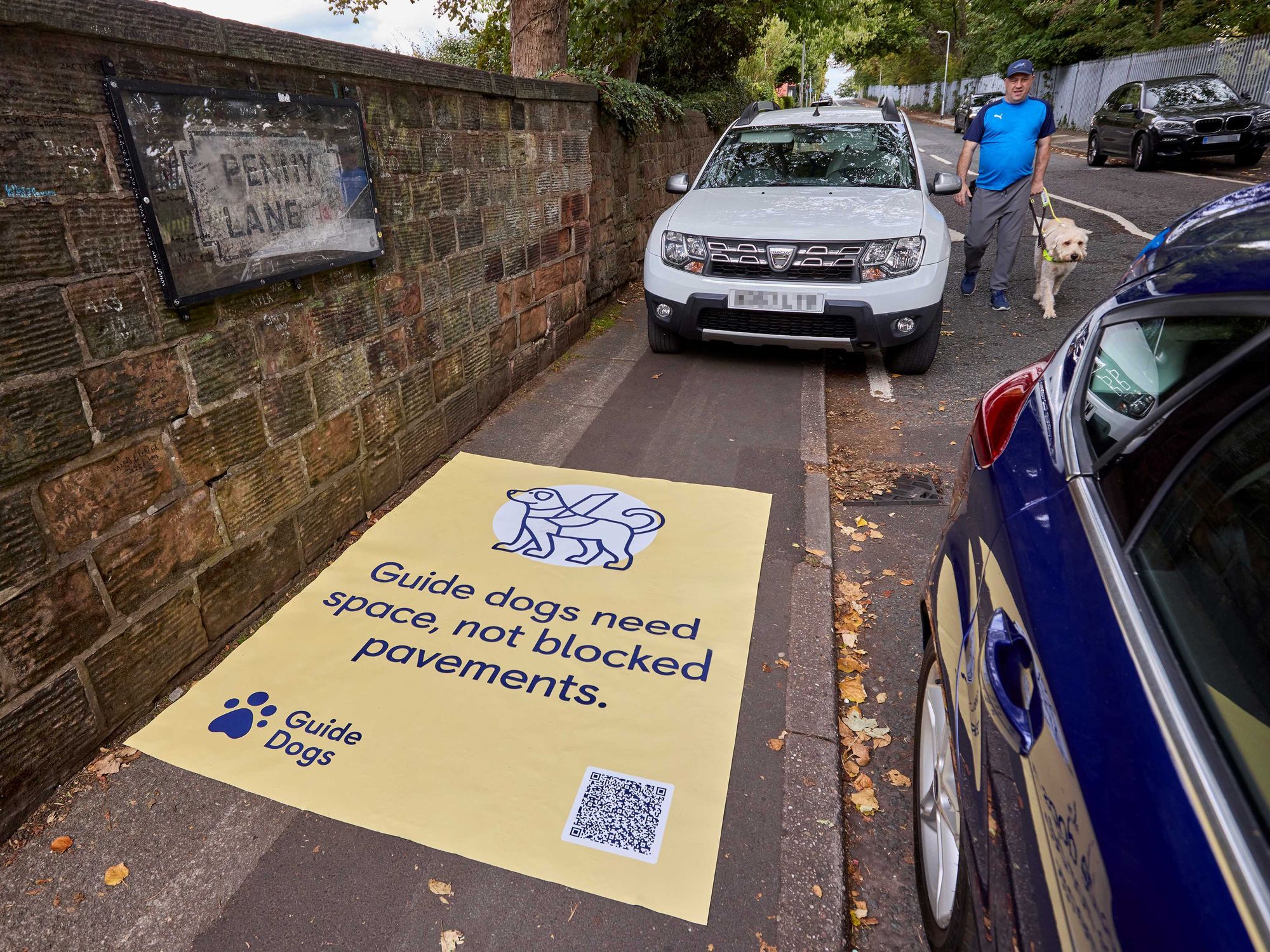 The new Guide Dogs pavement parking campaign poster