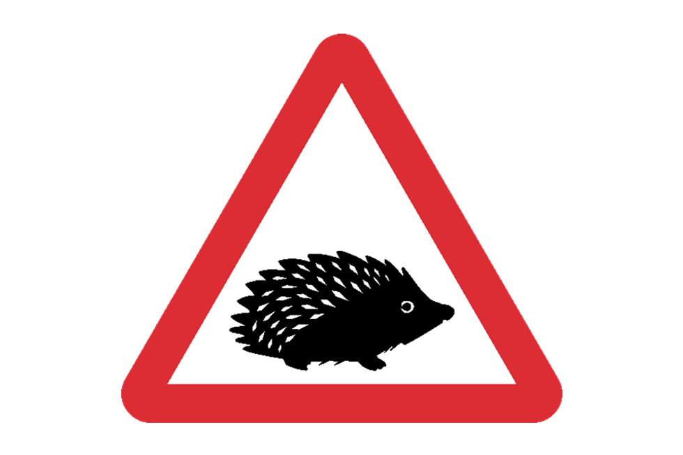 The new hedgehog road sign
