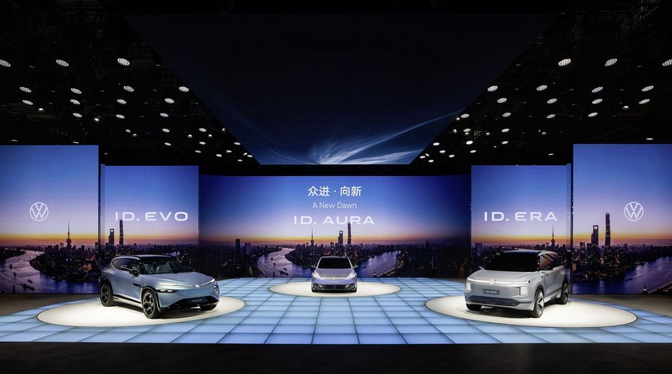 The new ID. AURA, ID. ERA and ID. EVO concept models displayed in Shanghai