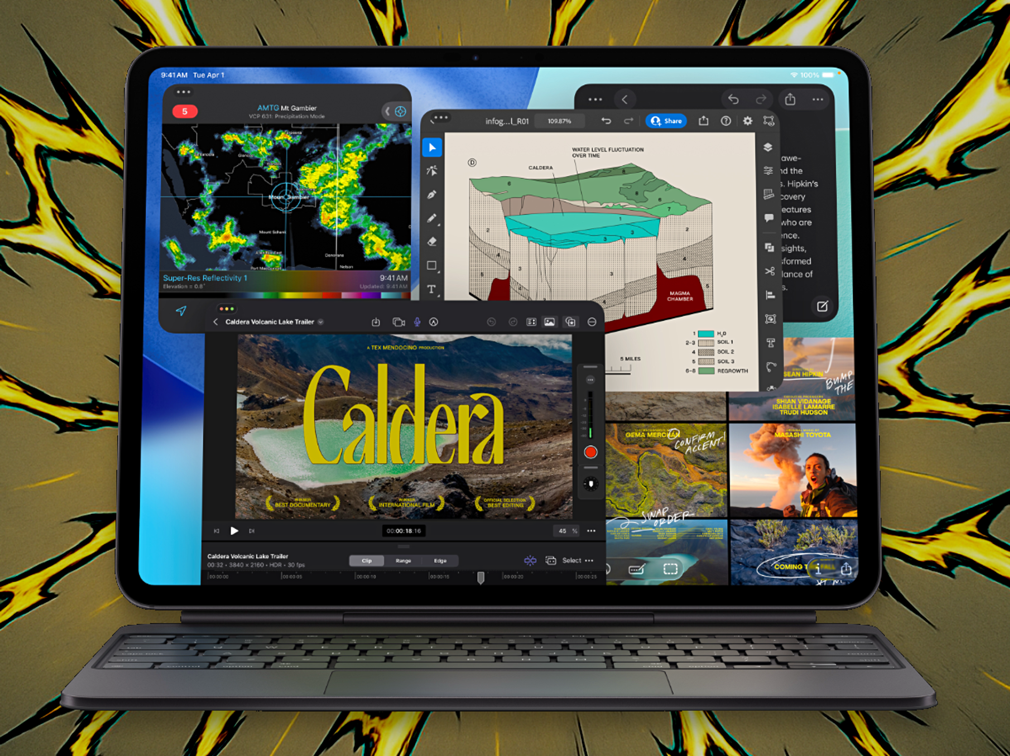 Most powerful iPad Pro ever revealed, with 5.6x faster performance in a design that's slimmer tha...