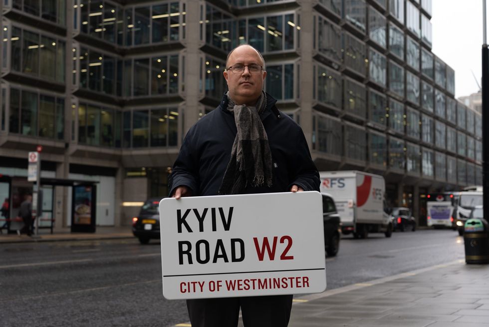 The new Kyiv Road sign will be installed a short distance away from the Russian Embassy
