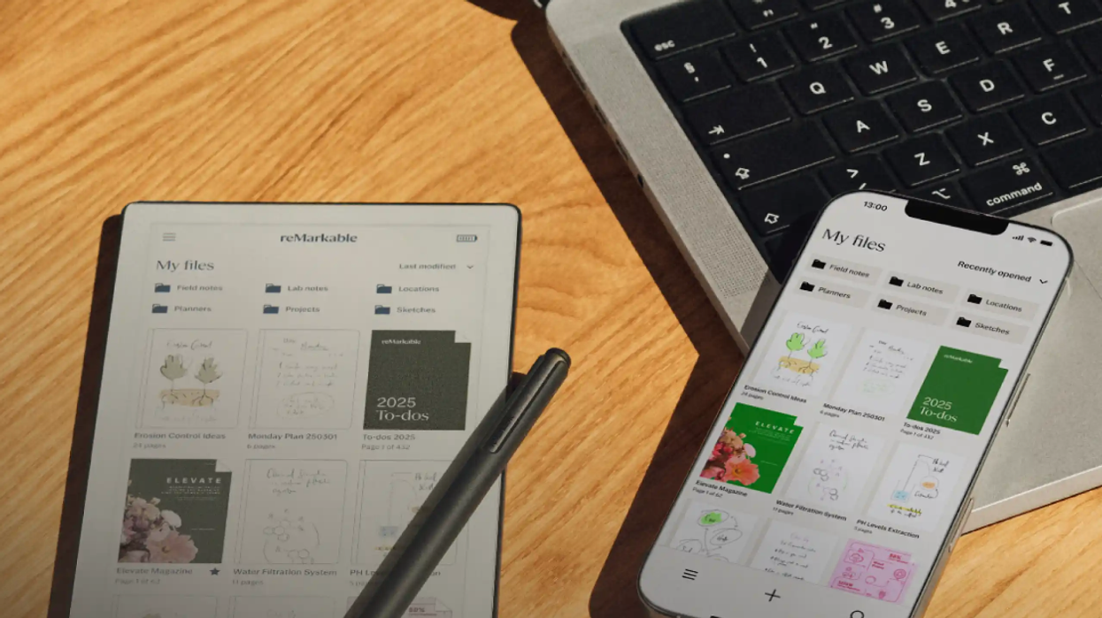 The new reMarkable Paper Pro Move on a desk with the matching Marker Stylus