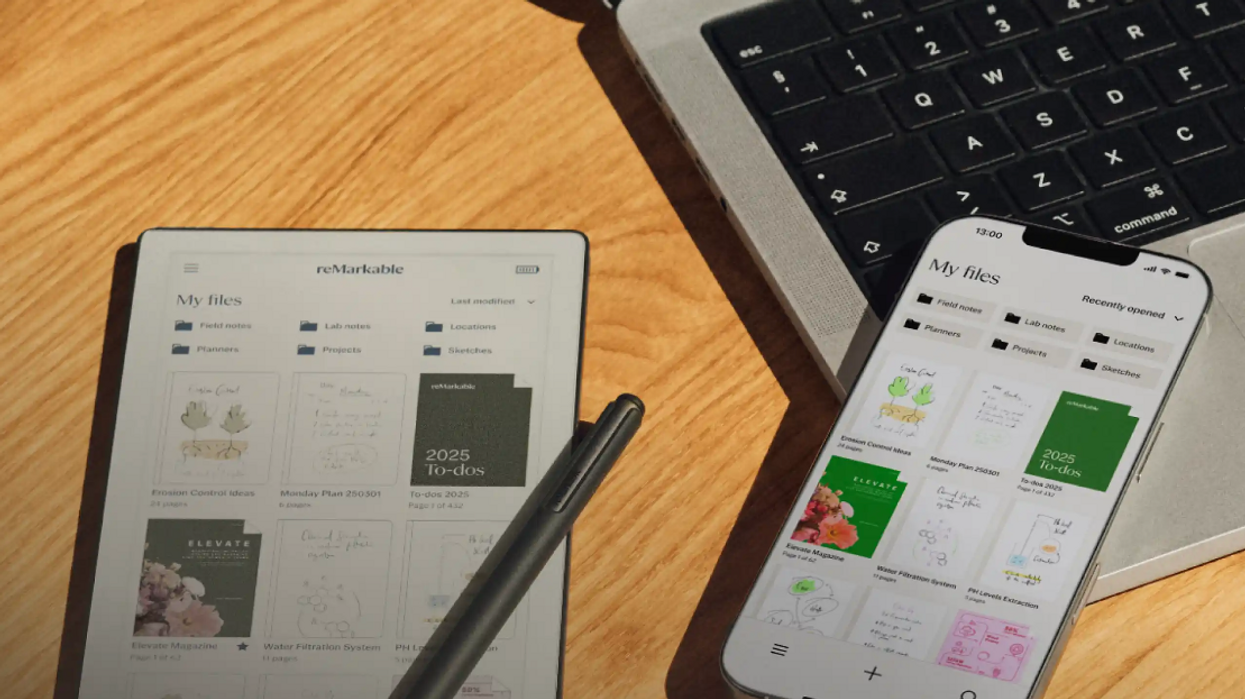The new reMarkable Paper Pro Move on a desk with the matching Marker Stylus