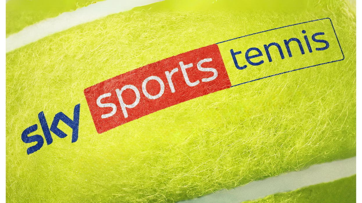 the new sky sports tennis logo, pictured on a bright yellow tennis ball