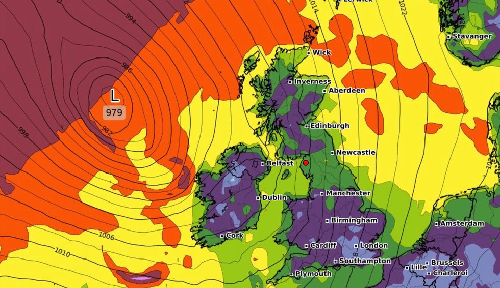 The north of England is also expected to see strong winds.