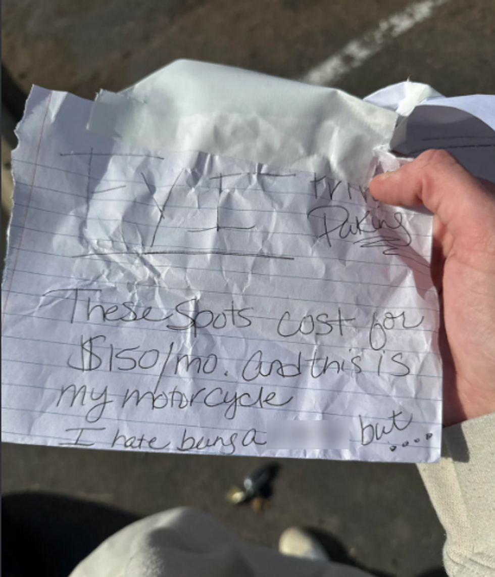 The note the poster received