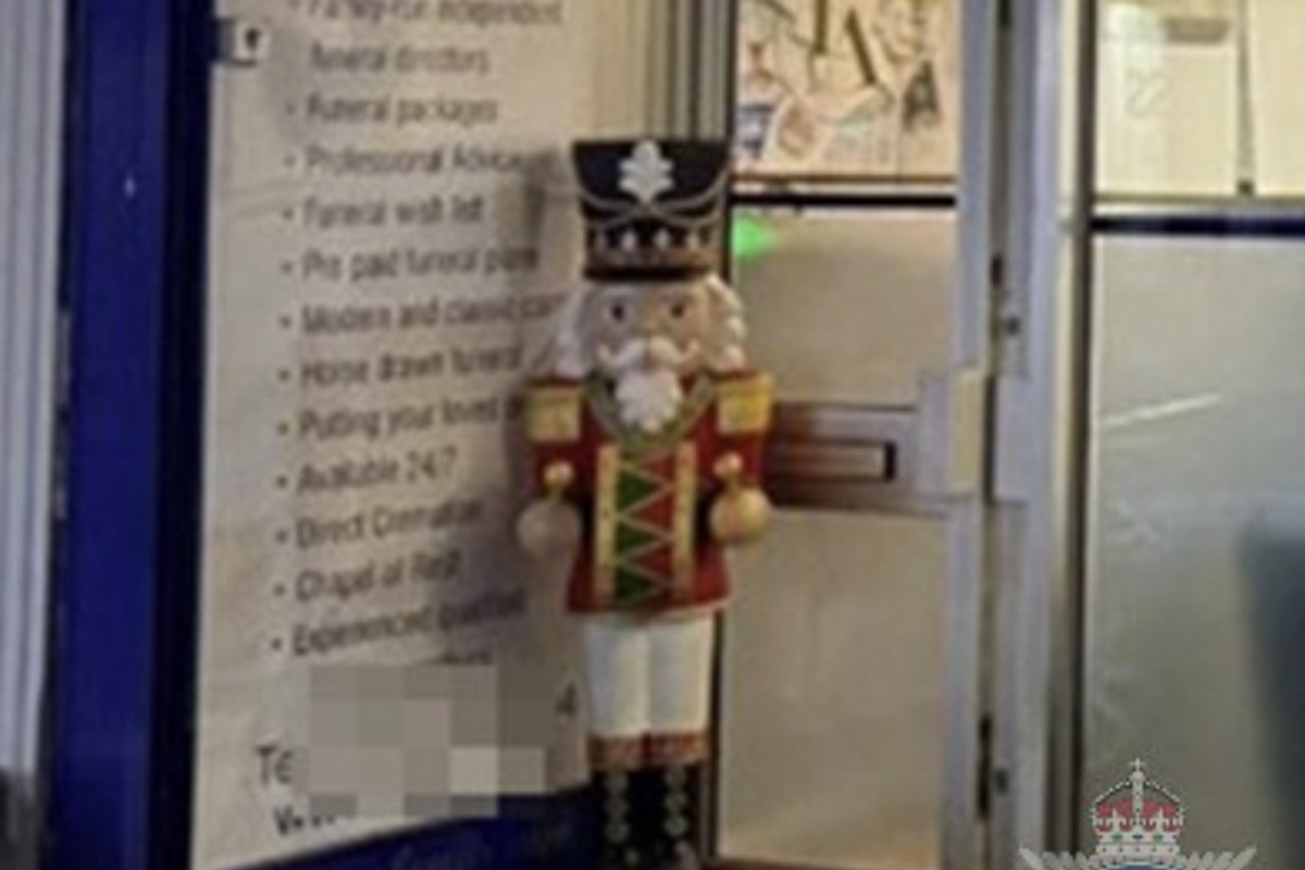 The nutcracker statue was stolen from outside the shop