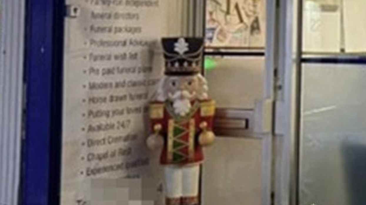 The nutcracker statue was stolen from outside the shop