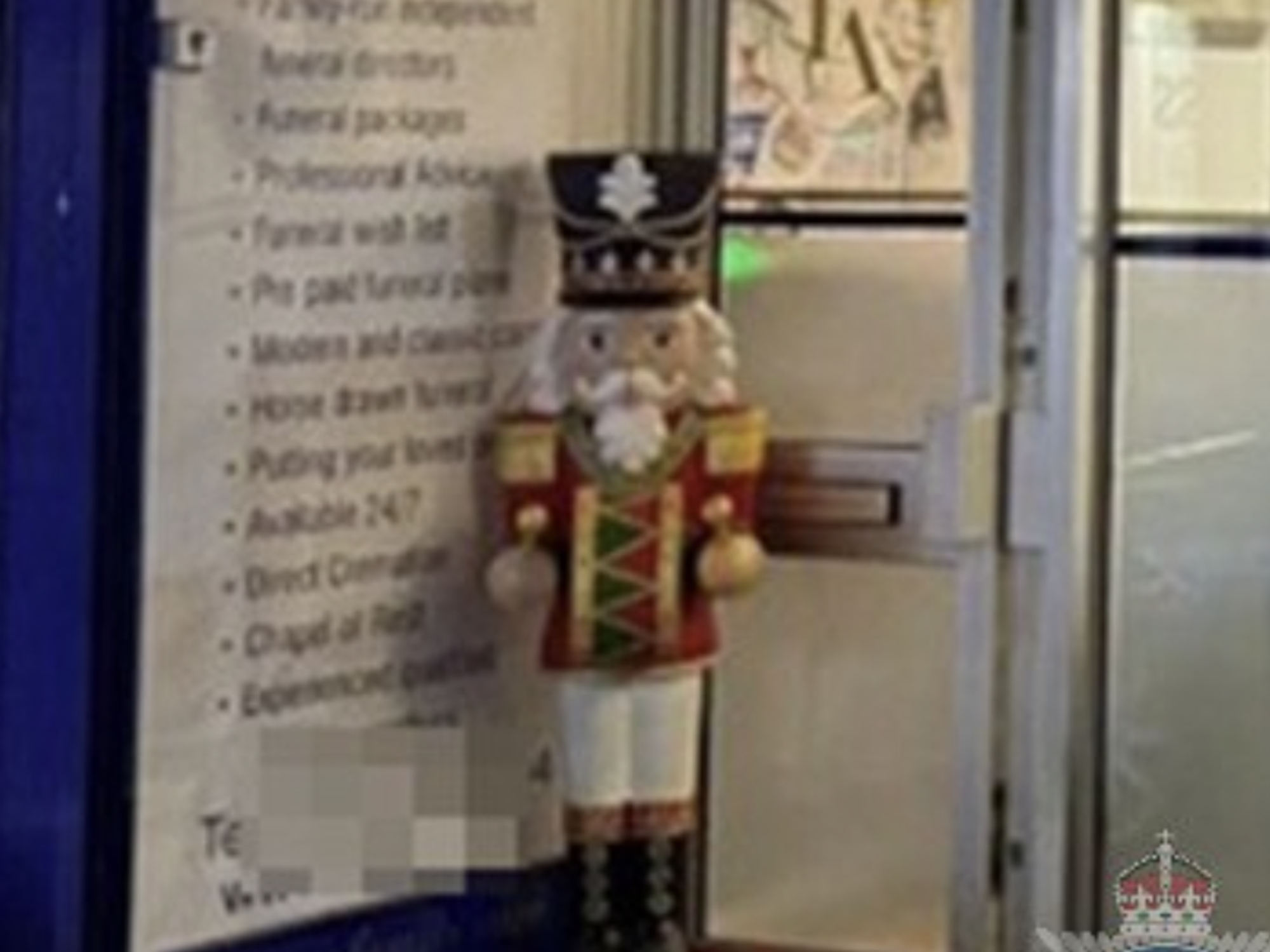 The nutcracker statue was stolen from outside the shop