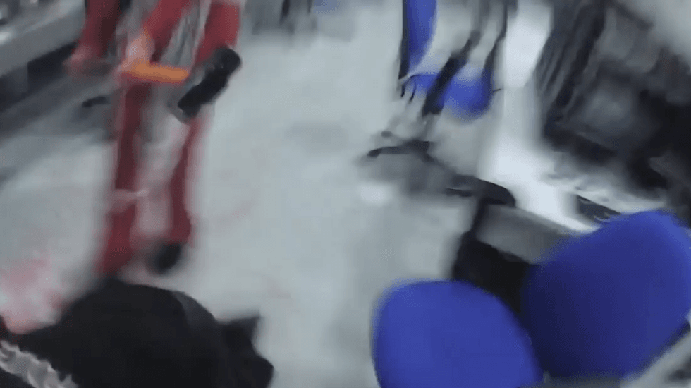 The officer was attacked with a sledgehammer