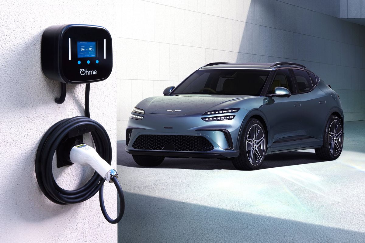 The Ohme Home Pro EV charger and the Genesis GV60