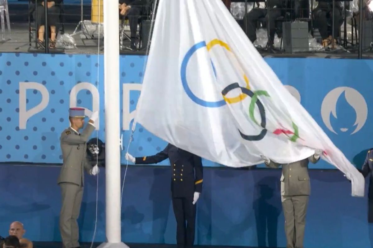 Olympic flag flown upside down in Paris 2024 opening ceremony blunder  during rain-soaked ceremony