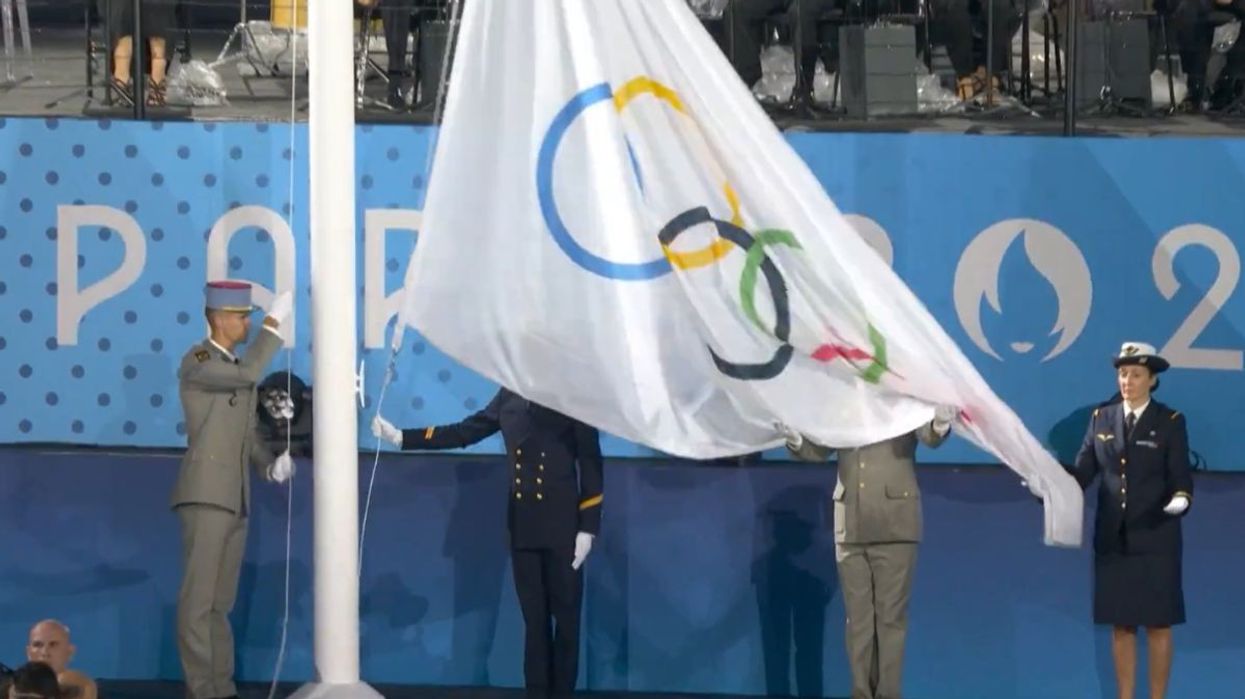 The Olympic flag was flown upside down
