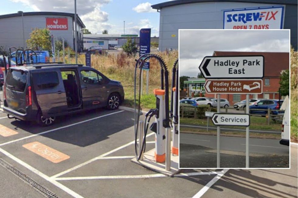The Osprey EV chargers and the missing sign
