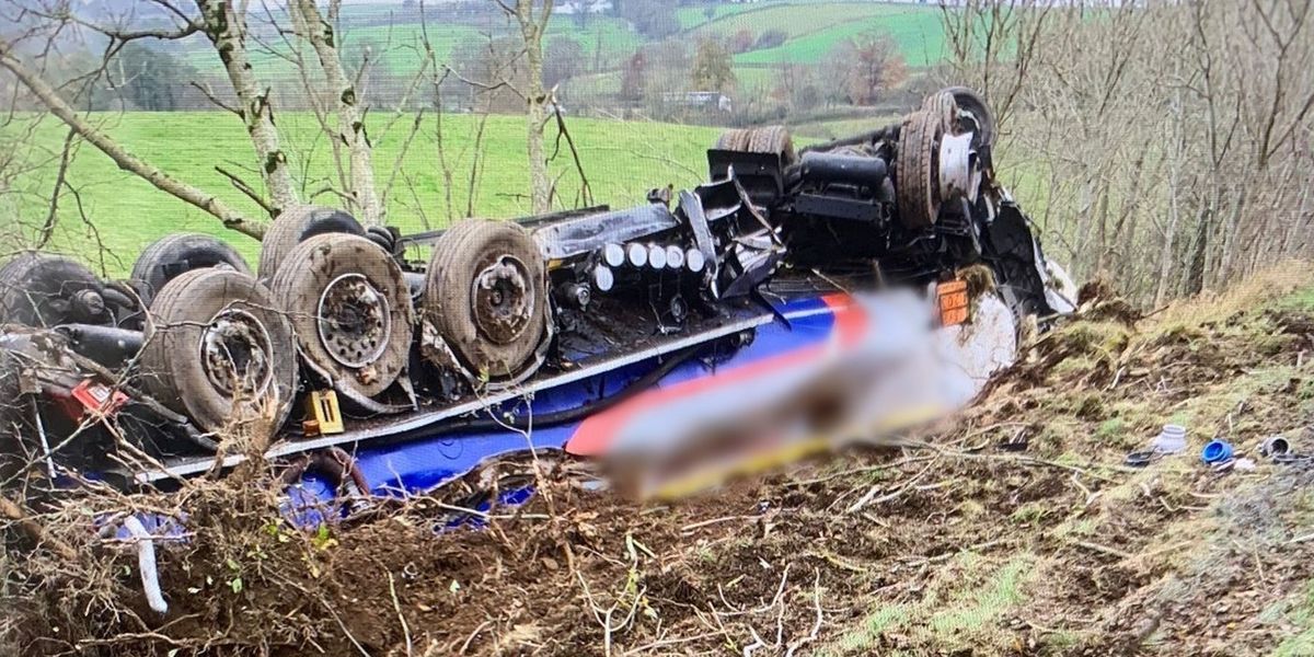 NextImg:Drivers warned of long delays as overturned lorry causes 'significant' fuel spill and day-long road closure