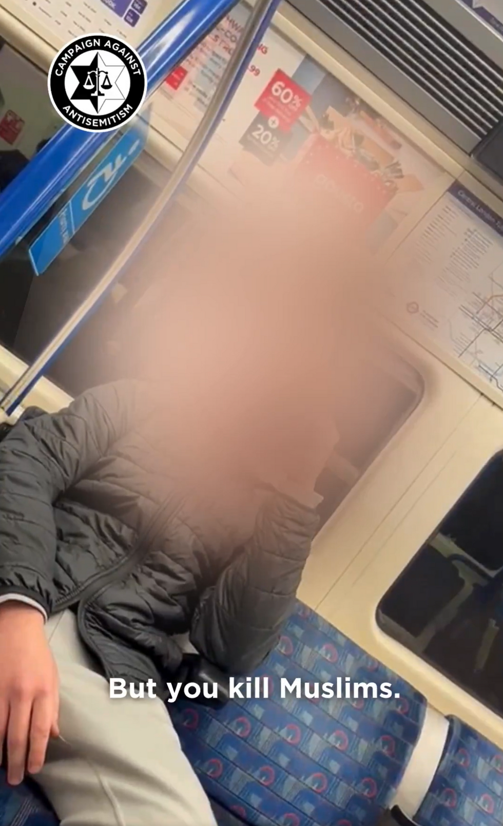 The passenger alleged Jewish people 'kill Muslims'