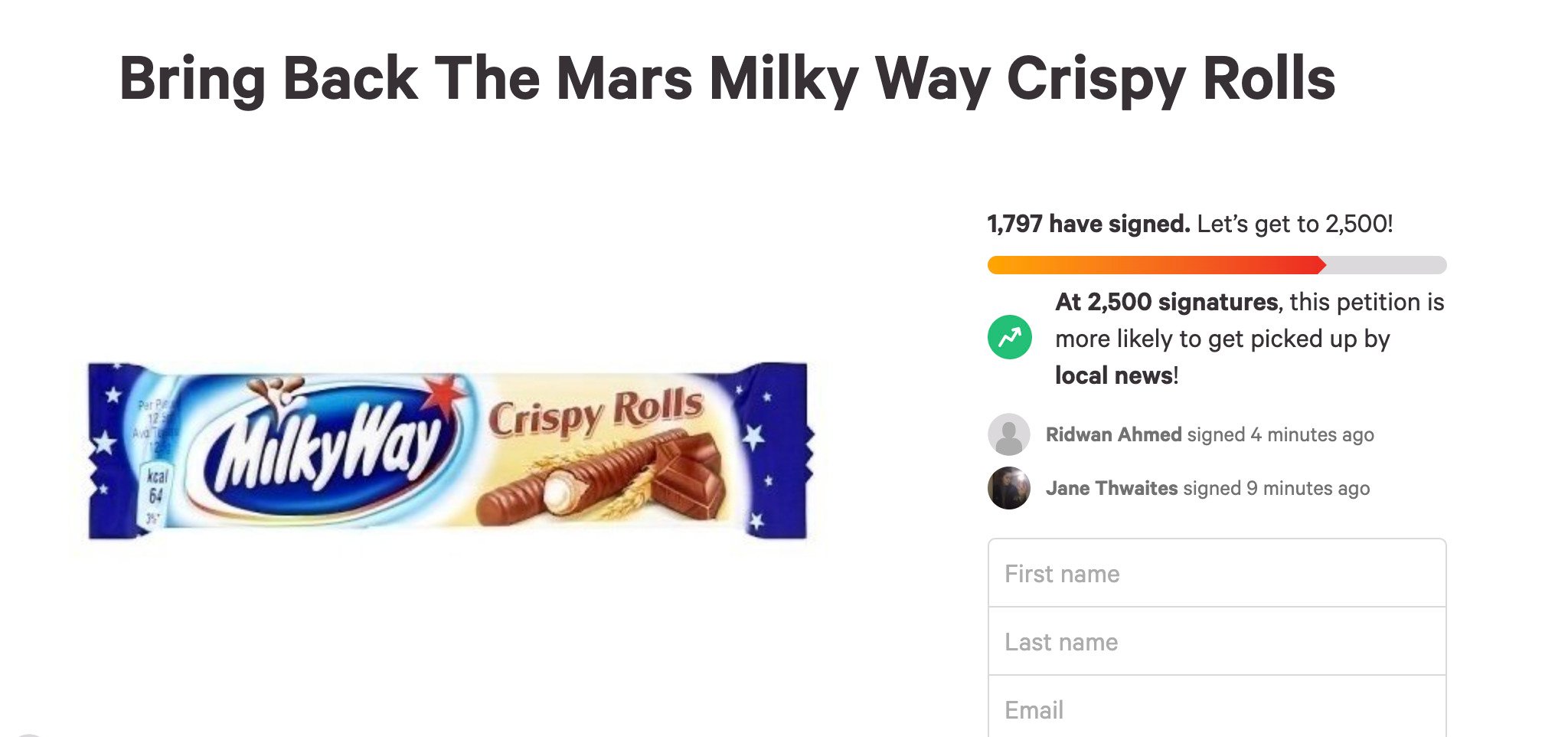 The petition has already attracted more than 1,700 signatures