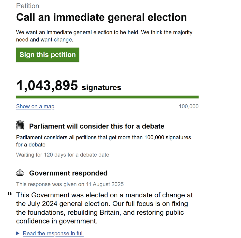 The petition received more than one million signatures
