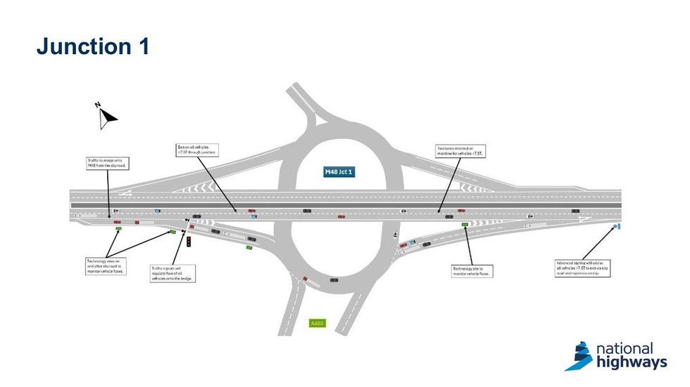 The preferred option for the M48 westbound