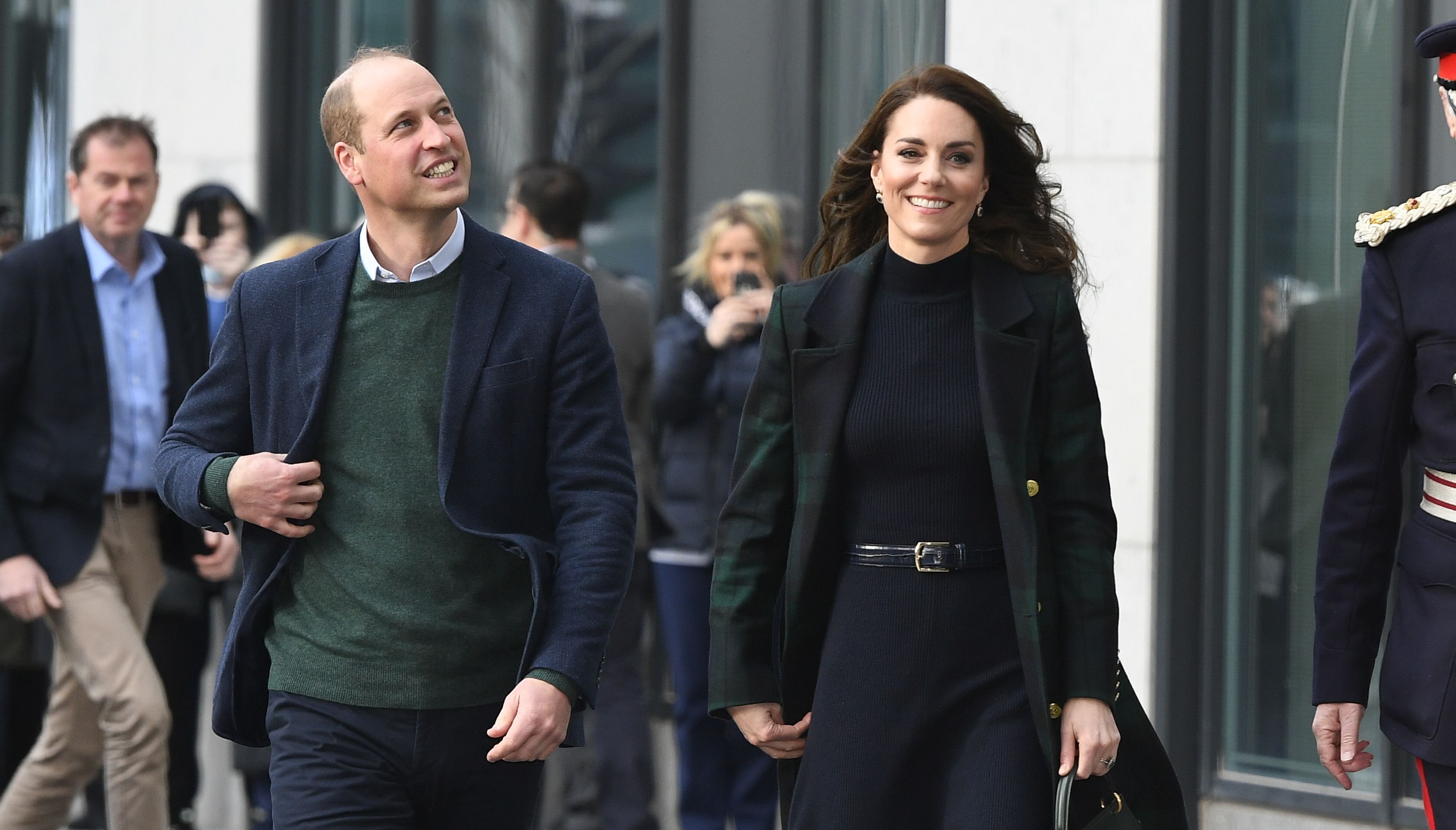 The Prince and Princess of Wales arrive for a visit to the Royal Liverpool University Hospital, Liverpool, to meet individuals working across healthcare and mental health support services. Picture date: Thursday January 12, 2023.