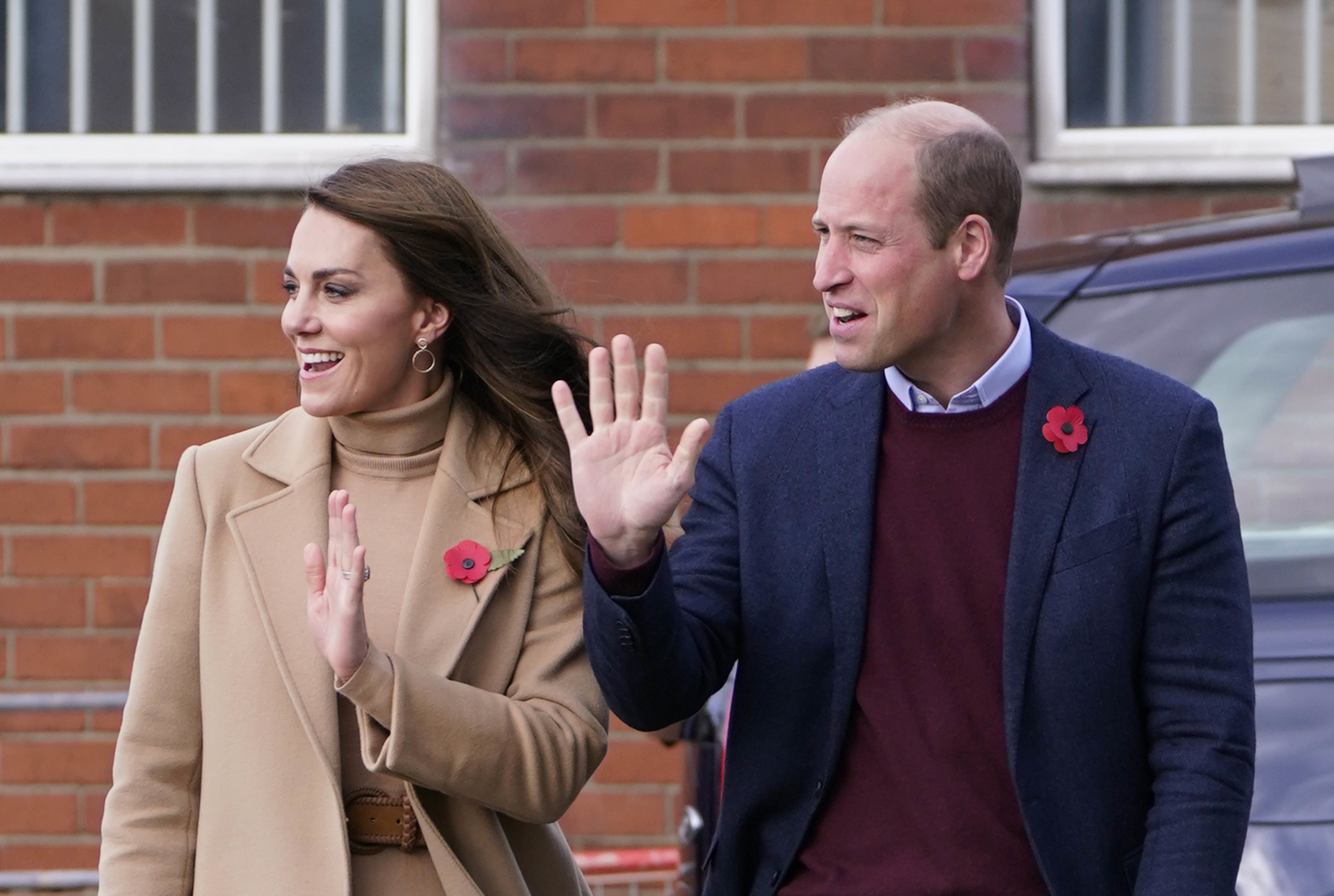 The Prince and Princess of Wales arrive for a visit to The Street, in Scarborough, North Yorkshire, a community hub that hosts local organisations to grow and develop their services, as part of their visit to the area to launch funding to support young people's mental health. Picture date: Thursday November 3, 2022.