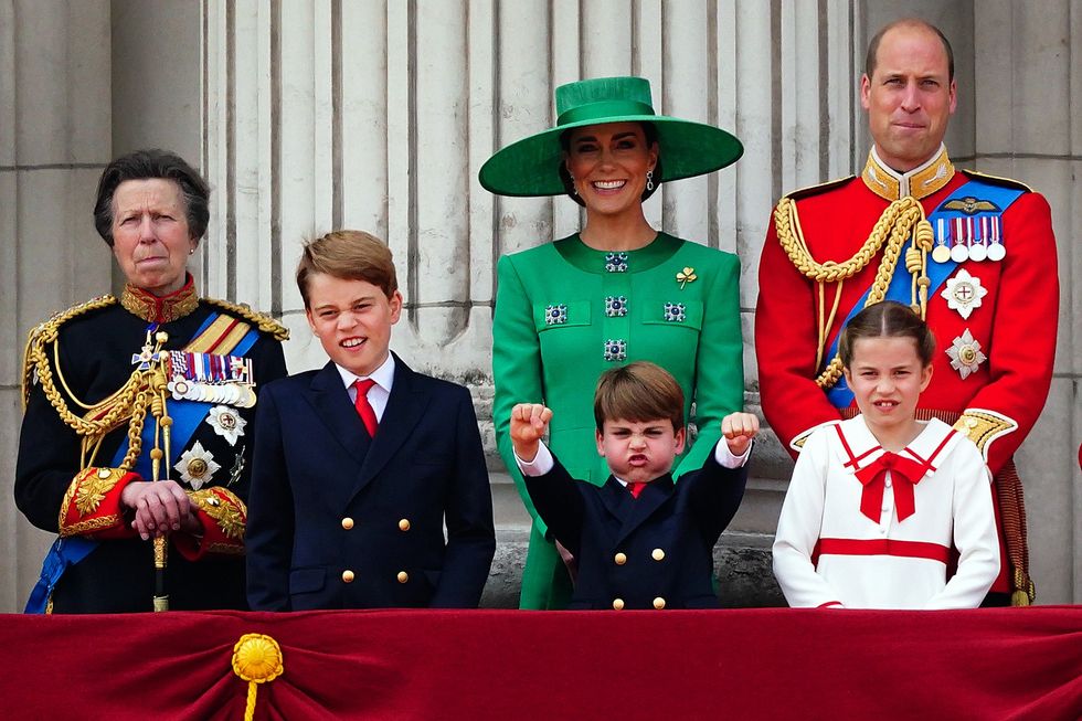 The Prince and Princess of Wales, Princess Royal, Prince George, Prince Louis and Princess Charlotte
