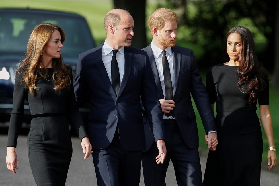The Prince and Princess of Wales with the Duke and Duchess of Sussex in Windsor on Saturday