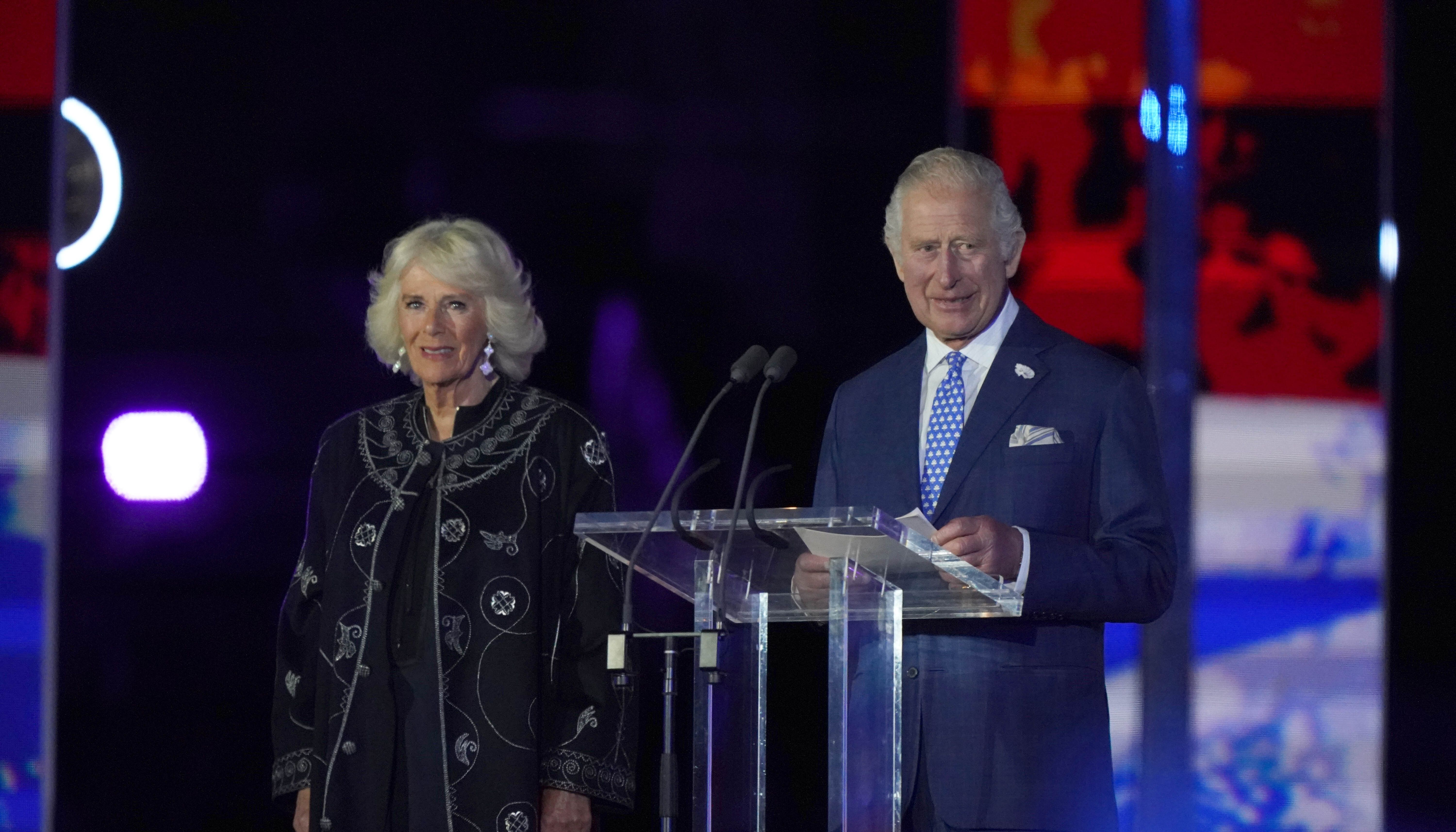 The Prince of Wales accompanied by the Duchess of Cornwall