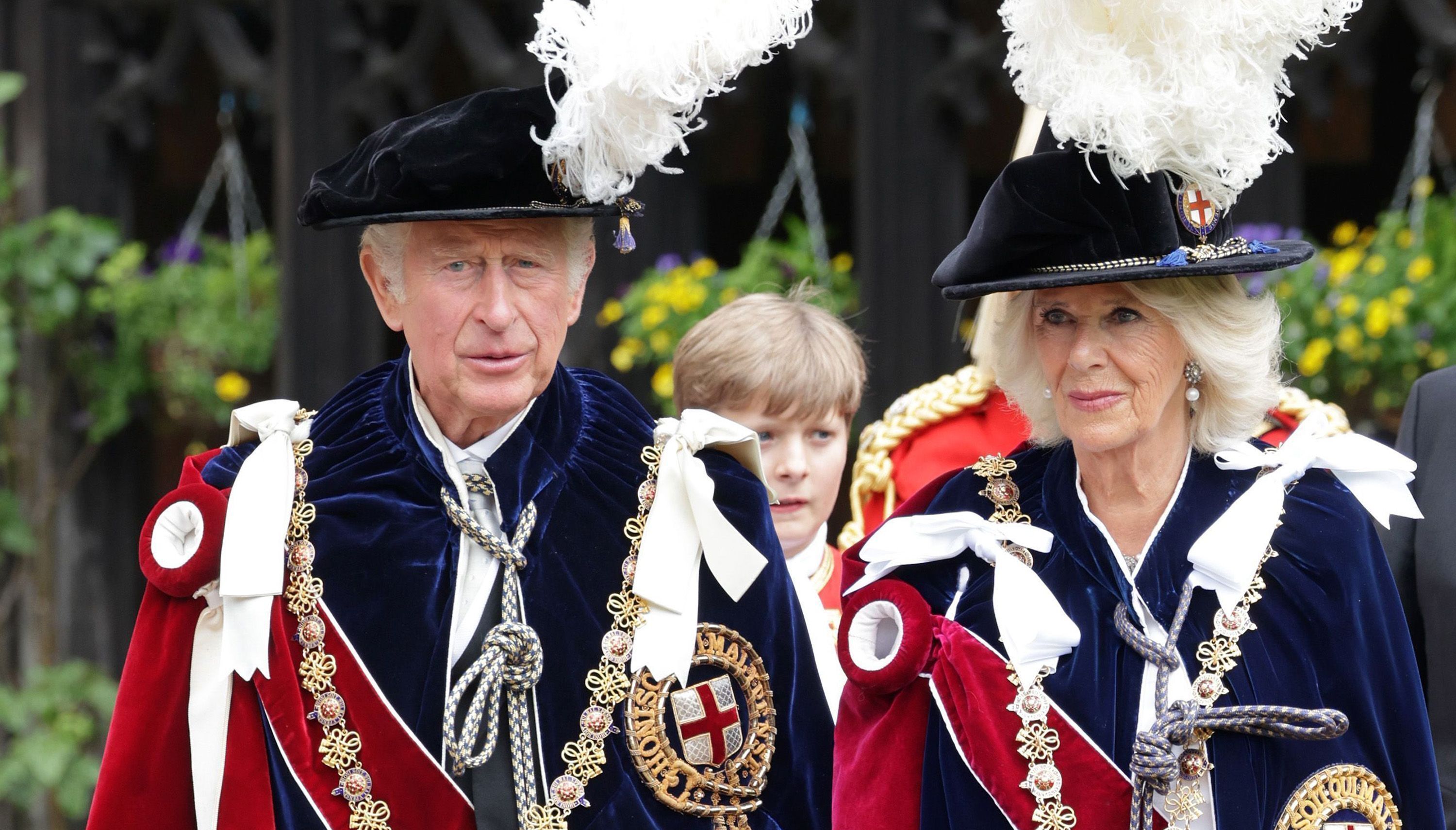 The Prince of Wales and The Duchess of Cornwall attend the annual Order of the Garter Service