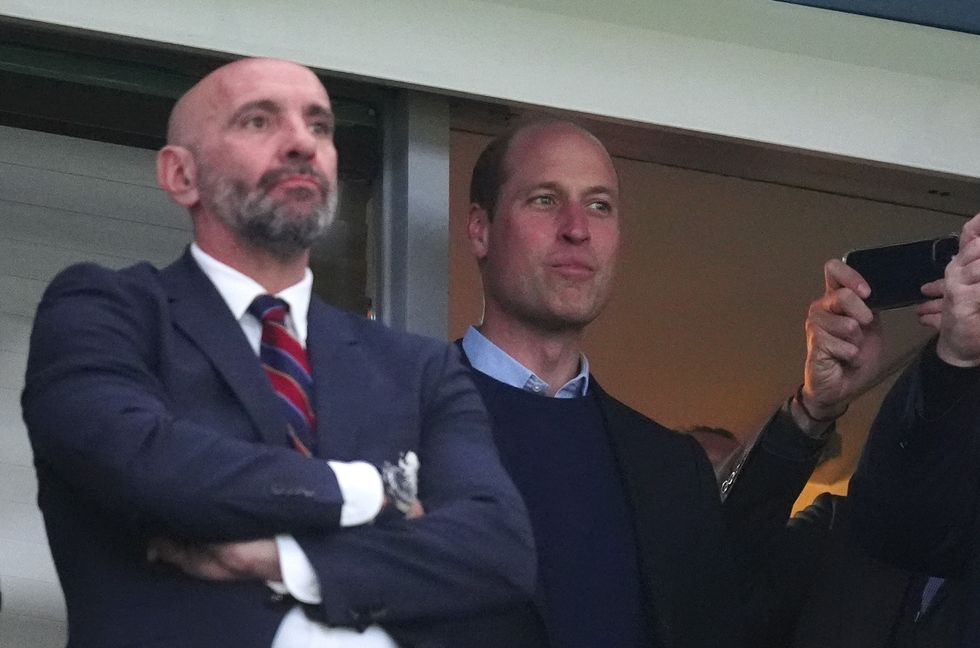 The Prince of Wales in the stands before the UEFA Conference League semi-final