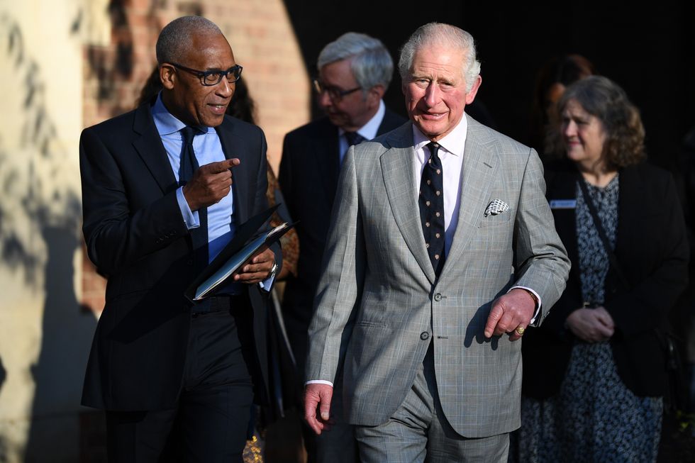 The Prince of Wales (right) with Principal Lord Woolley