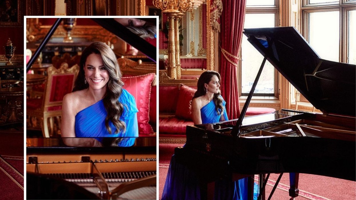 The Princess of Wales playing the piano