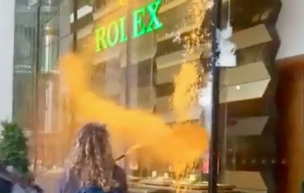 The protest began at around 8 30 am on Friday