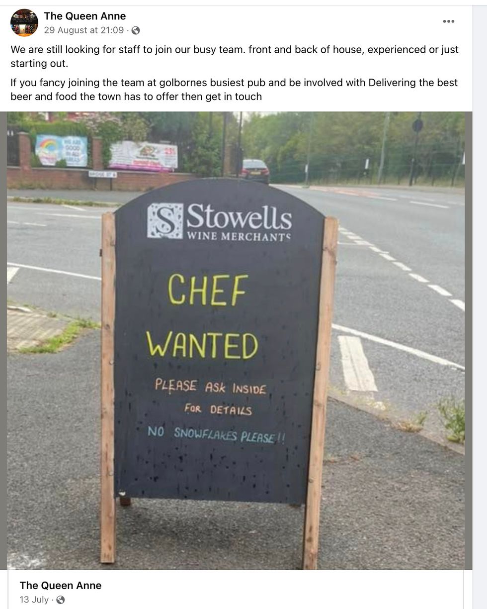 The Queen Anne's job advertisement.