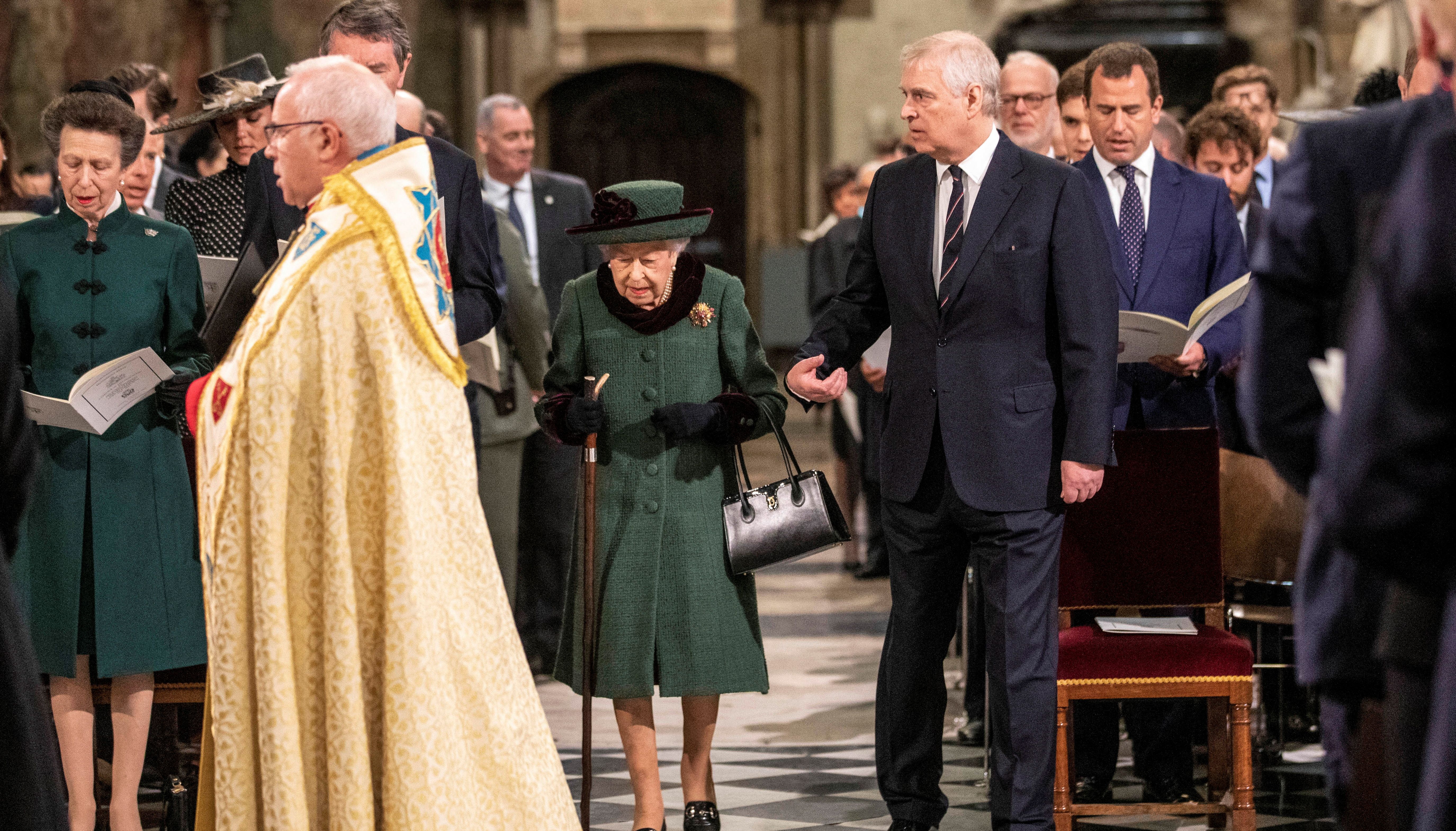 The Queen attended a service for the Duke of Edinburgh alongside her son, Prince Andrew in March.