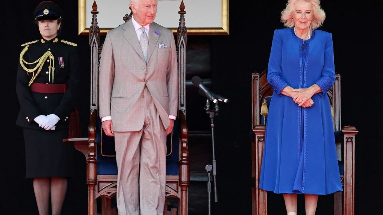 The queen could be seen sporting a bandage round her ankle