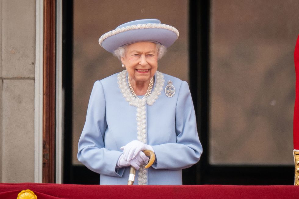 The Queen emerged onto the Buckingham Palace balcony during Trooping the Colour