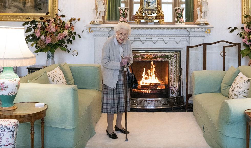 The Queen pictured in the Balmoral drawing room earlier this week