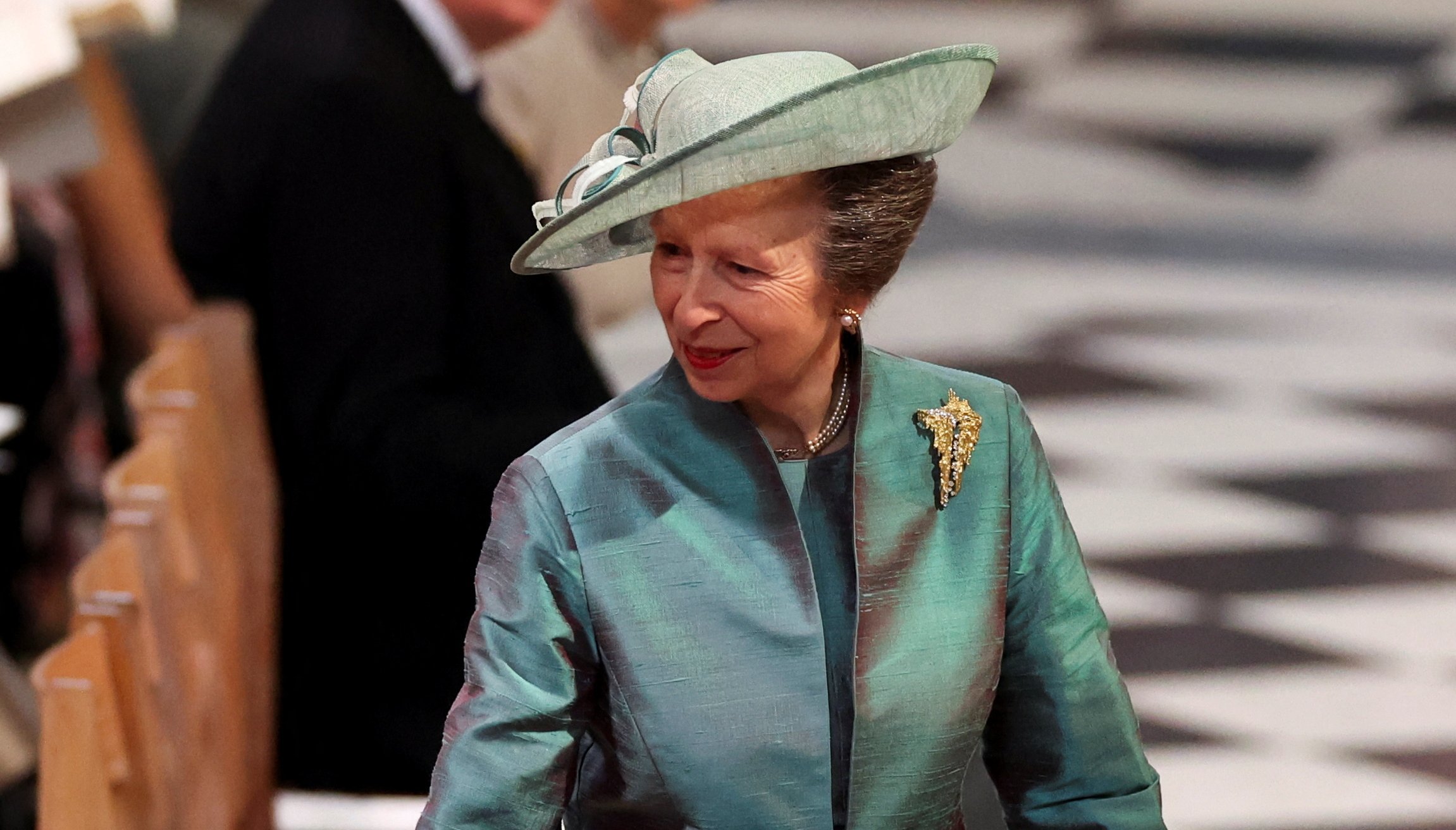 The Queen's daughter Princess Anne took her seat in the Cathedral for the service