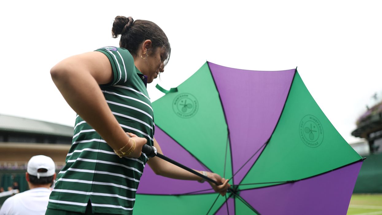 The rain stopped play on Tuesday at Wimbledon