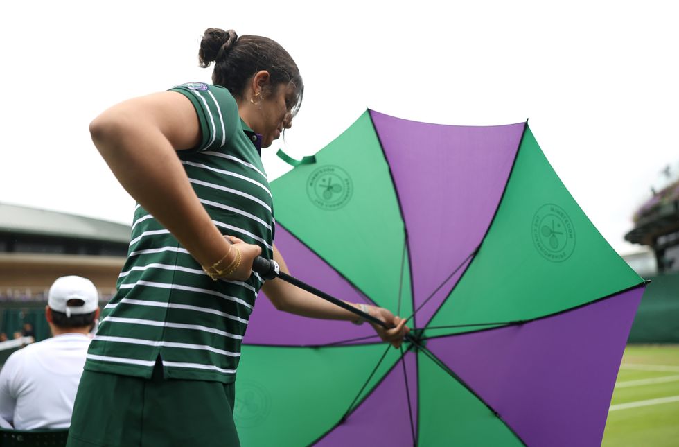 The rain stopped play on Tuesday at Wimbledon