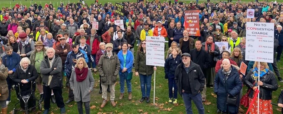 The rally against congestion charge in December 2022\u200b
