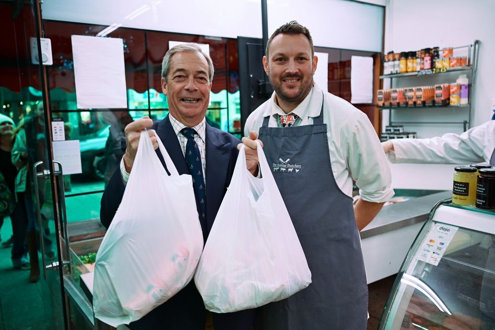 The Reform UK leader was then spotted at Pier Avenue Butchers, with two bags worth of meat being delivered to local ambulance crews at Clacton Ambulance Station
