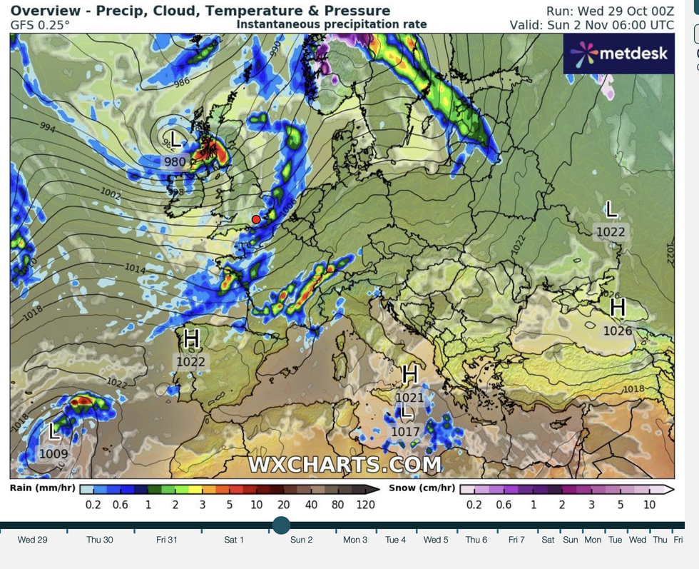 The remnants of Storm Melissa