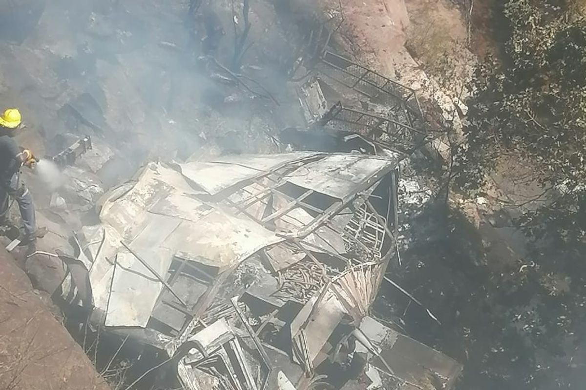 ​The remnants of the bus crash in Northern South Africa