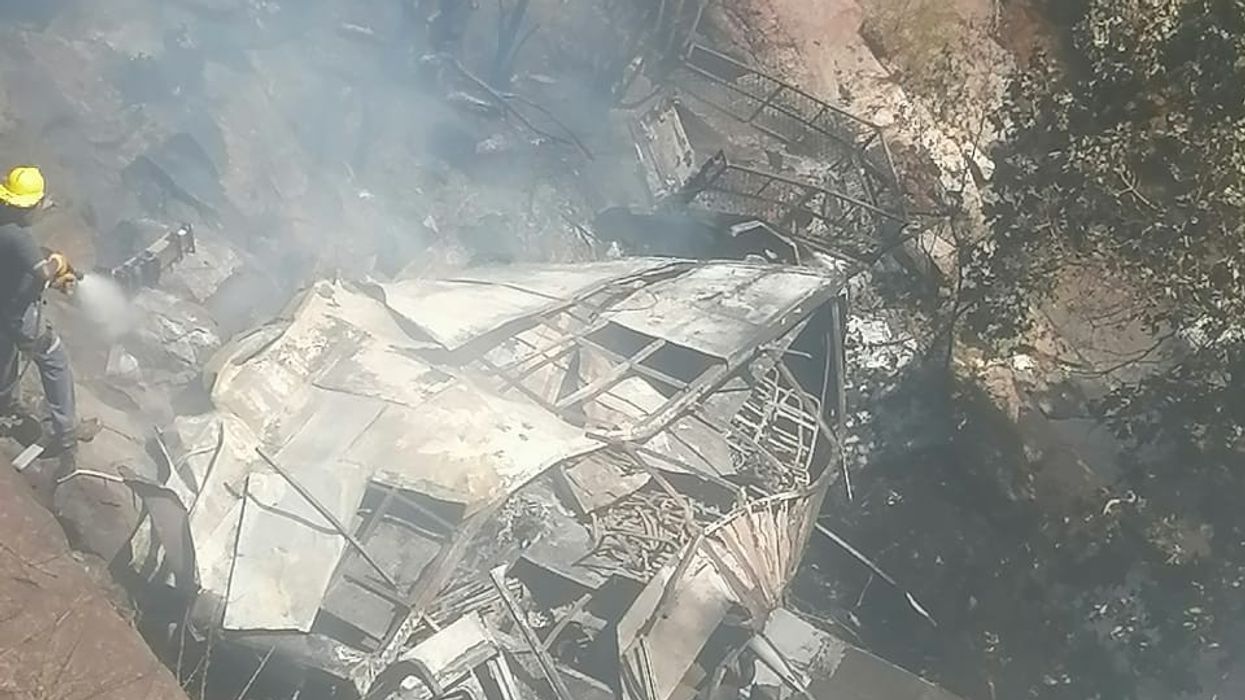 The remnants of the bus crash in Northern South Africa