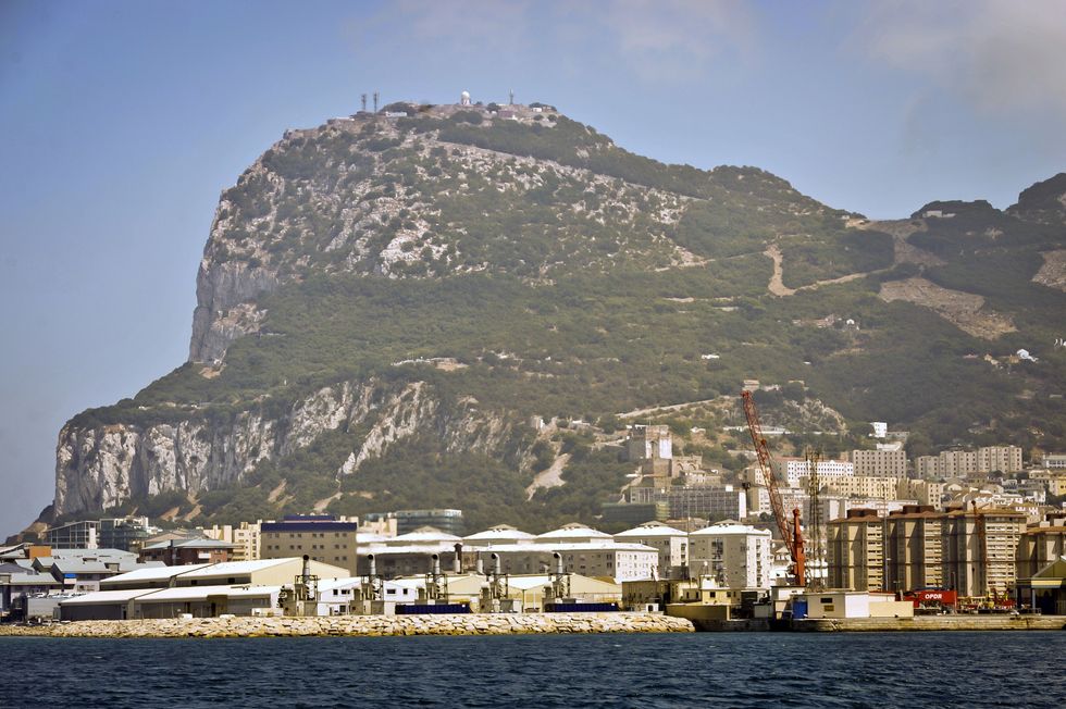 The Rock of Gibraltar pictured from the sea