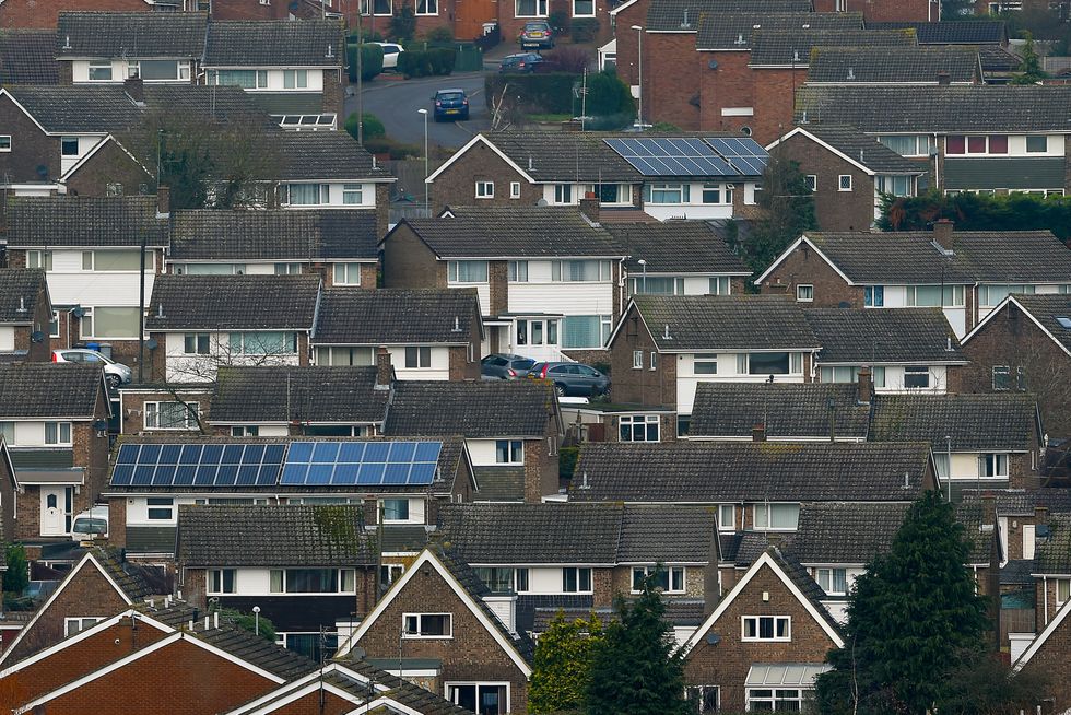 The roof tops of a housing estate in England