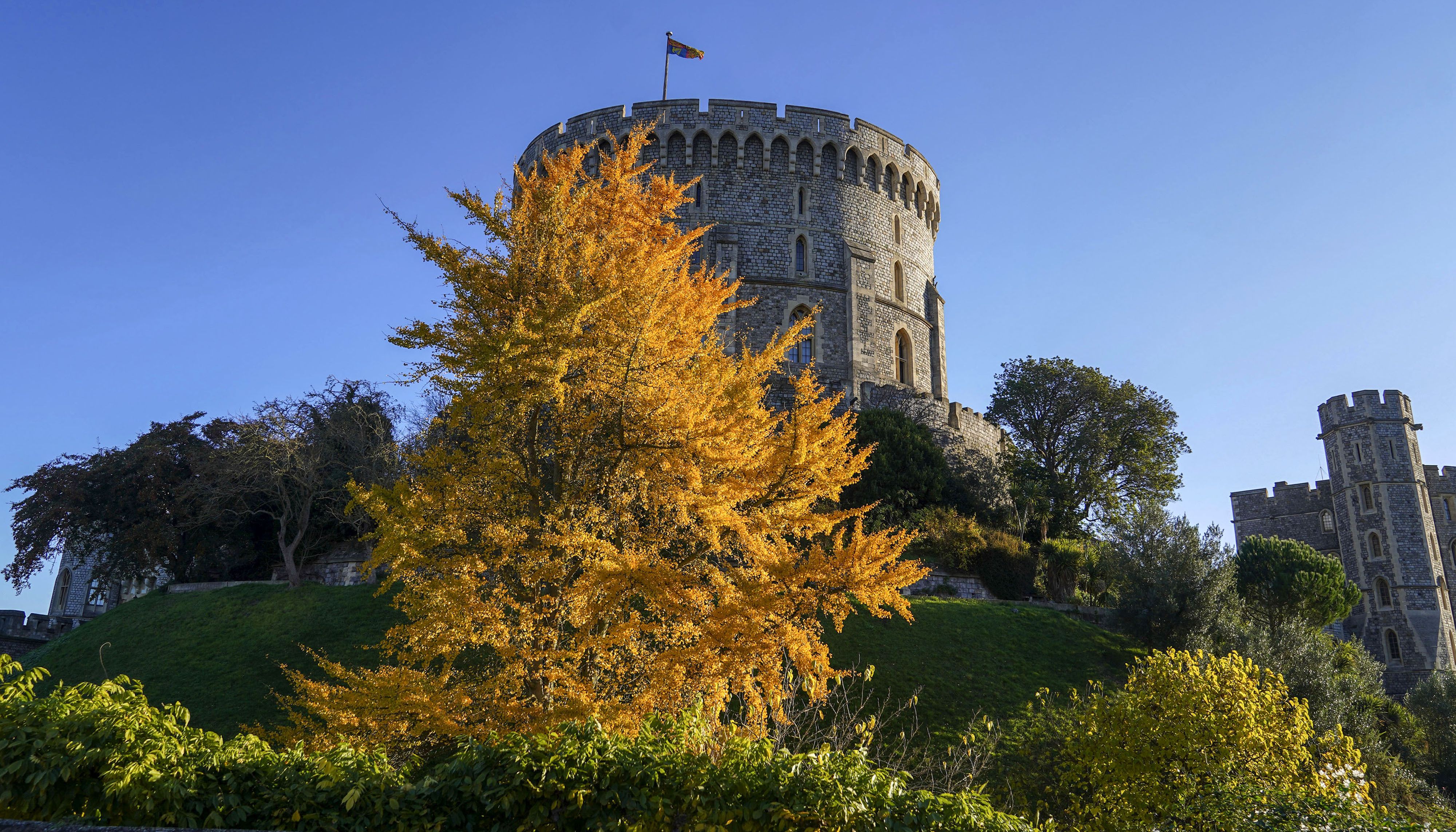 The Round Tower at Windsor Castle, Berkshire.
